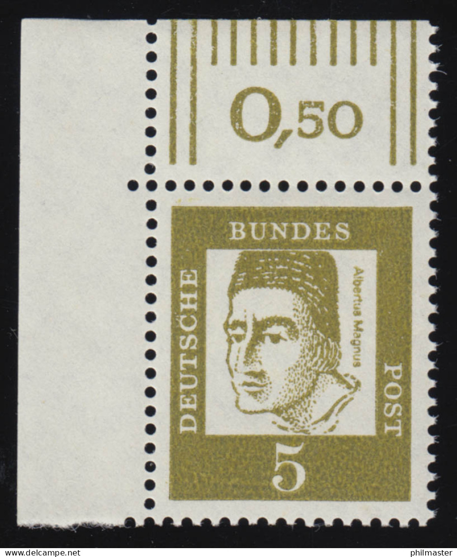 347yI Bed. Deutsche 5 Pf Dünne Walzenstriche Ecke Ol ** Postfrisch - Unused Stamps