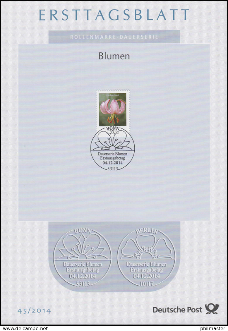 ETB 45/2014 Blumen, Türkenbund 440 Cent - 2011-…