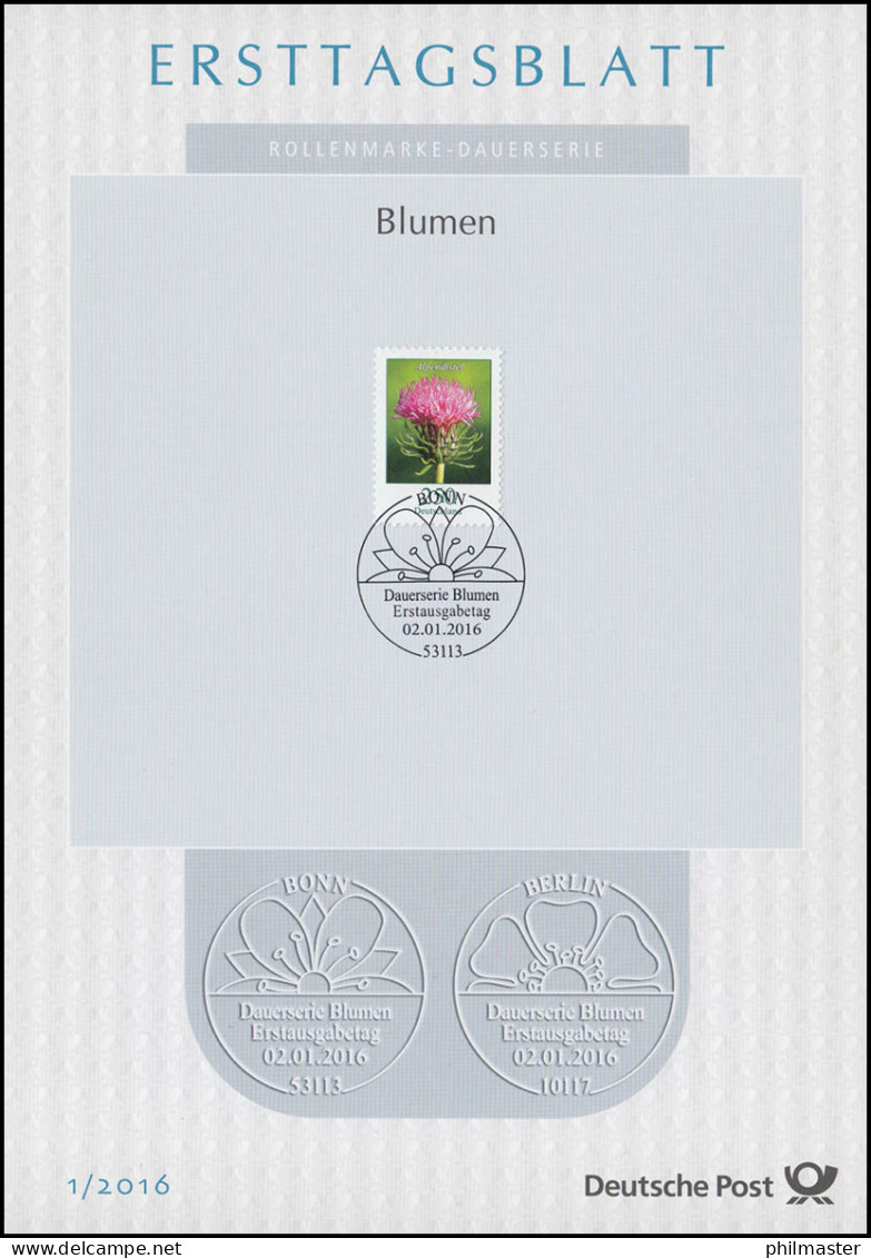 ETB 01/2016 Blumen, Alpendistel 250 Cent - 2011-…