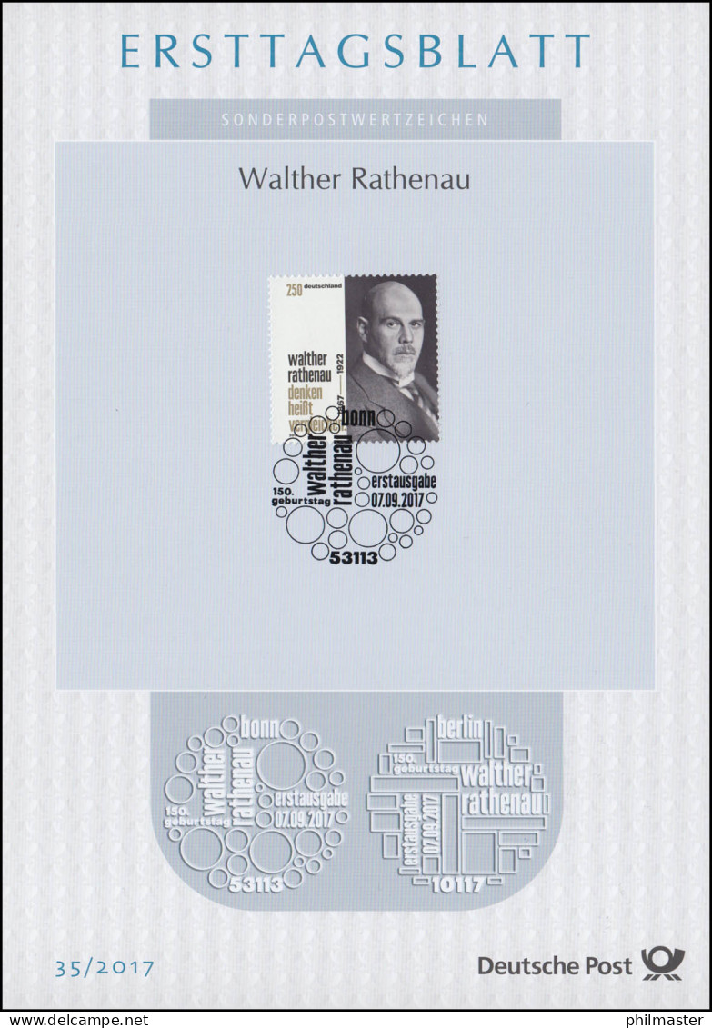 ETB 35/2017 Walther Rathenau, Politiker - 2011-…