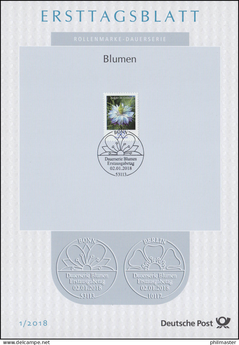 ETB 01/2018 Blumen, Jungfer Im Grünen 145 Cent - 2011-…