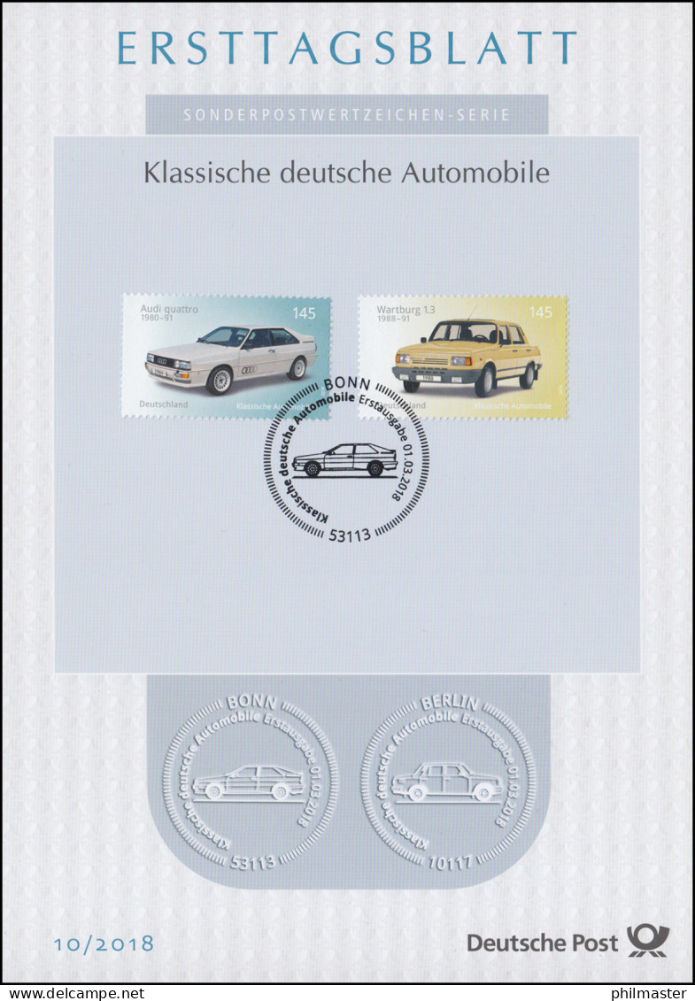ETB 10/2018 Automobile, Audi Quattro Und Wartburg - 2011-…