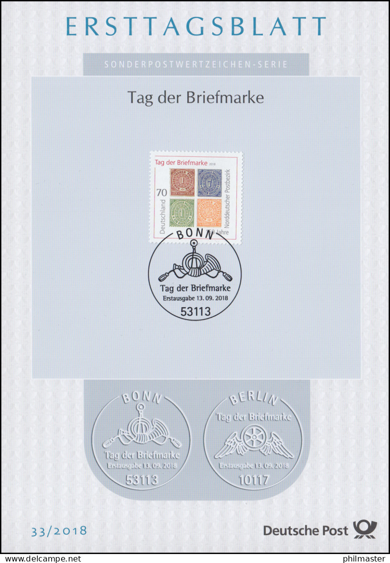 ETB 33/2018 Norddeutscher Bund - Tag Der Briefmarke - 2011-…