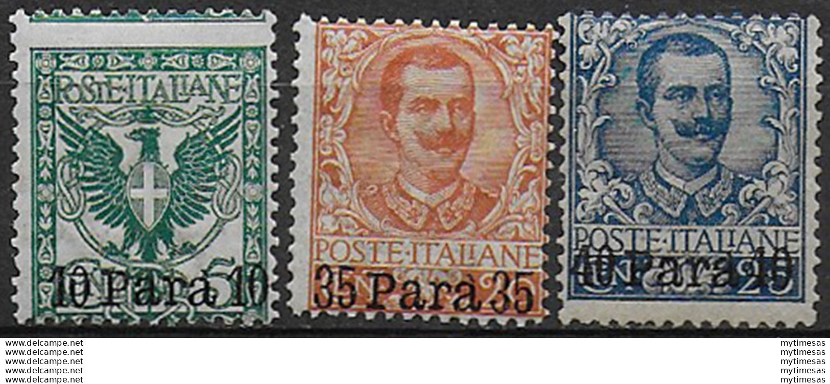 1902 Levante Uffici Albania 3v. Mc MNH Sassone N. 4/6 - Autres & Non Classés