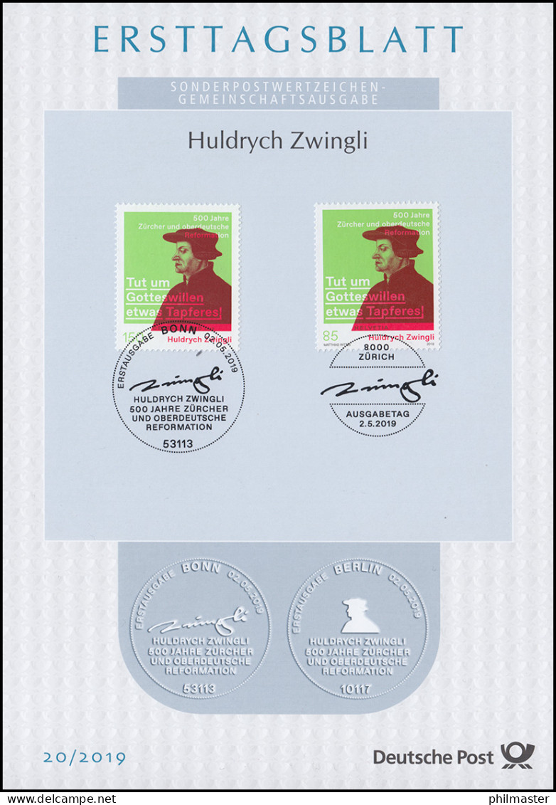ETB 20/2019 Reformation Huldrych Zwingli - Gemeinschaftsausgabe Mit Der Schweiz - 2011-…