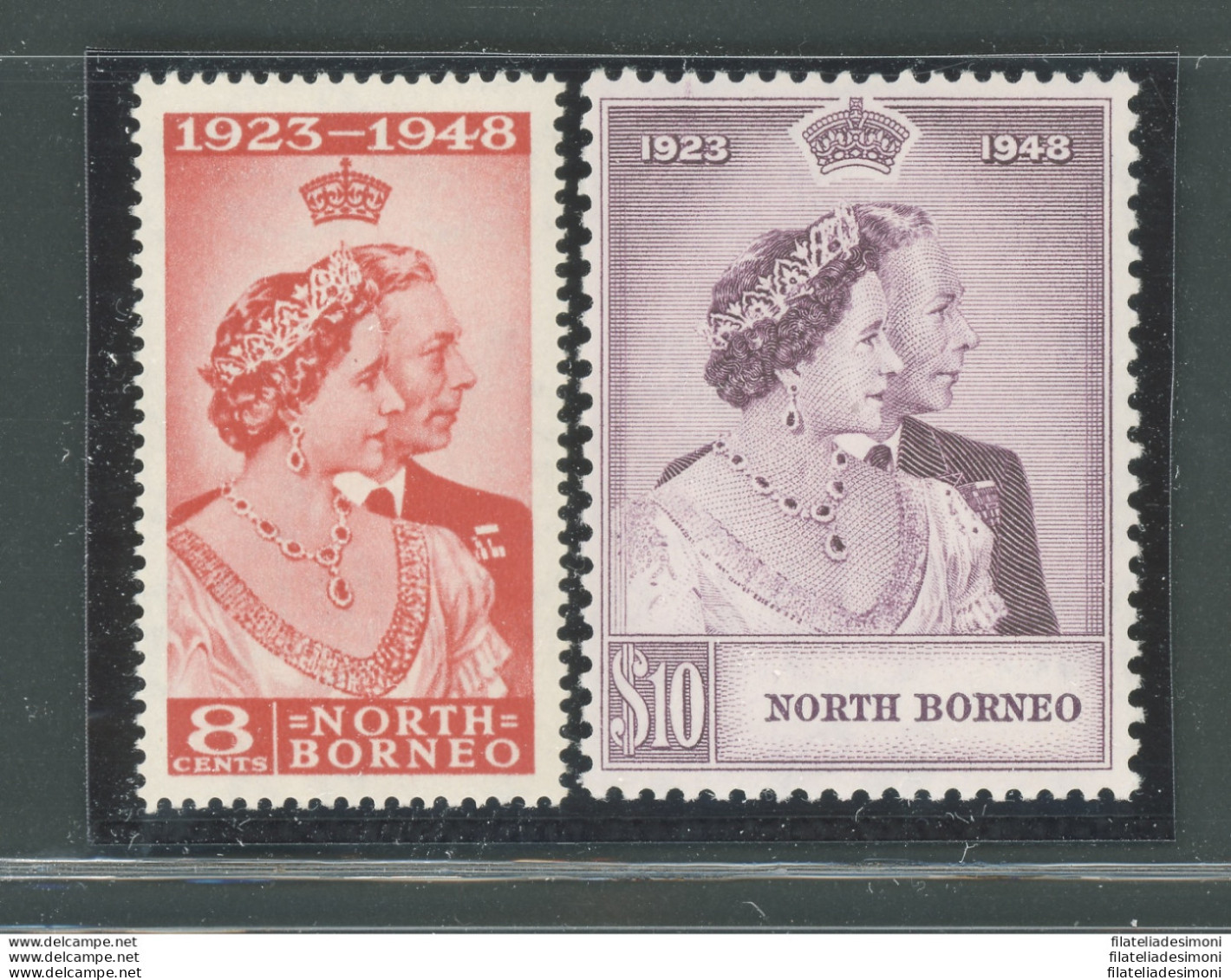 1948 North Borneo, Stanley Gibbons N. 350-51 - Royal Silver Wedding - Serie Di 2 Valori - MNH** - Autres & Non Classés