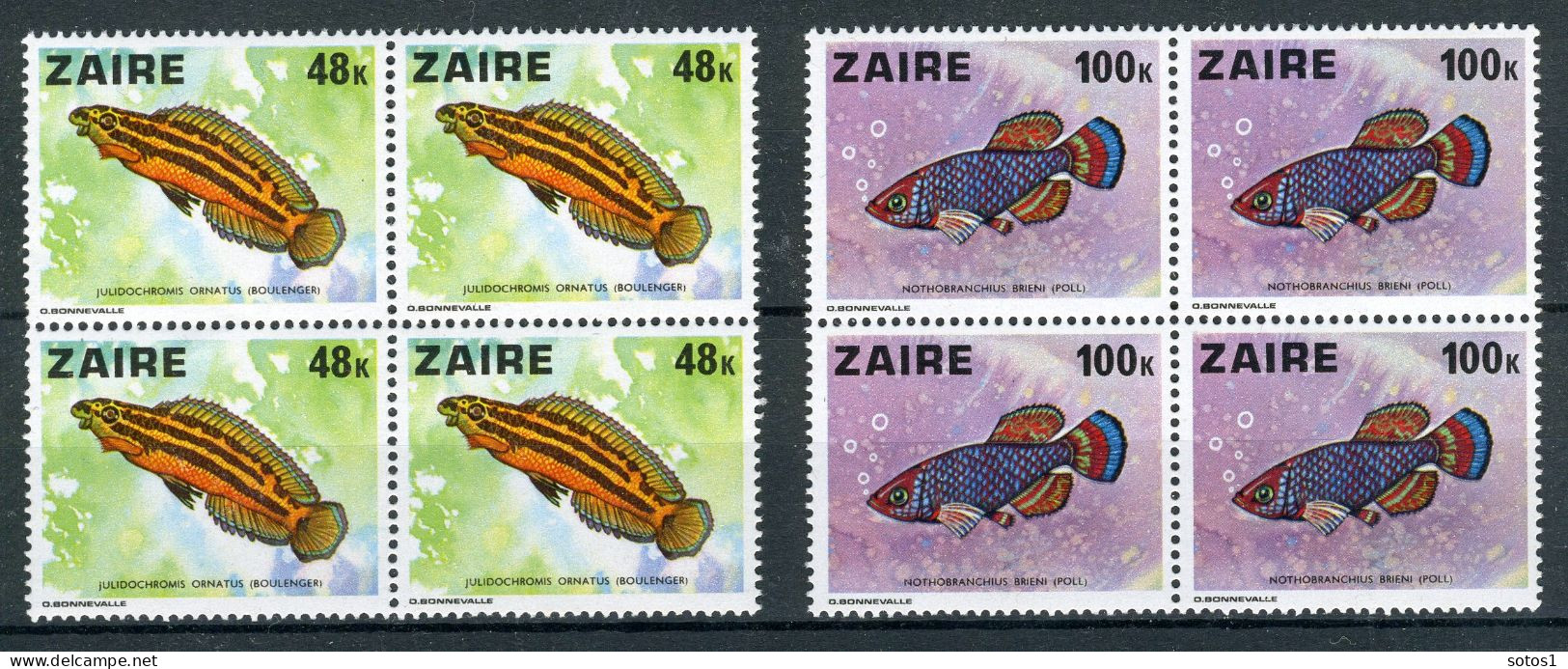 ZAIRE 925/926 MNH 4 Stuks 1978 - De Vissen - Ungebraucht