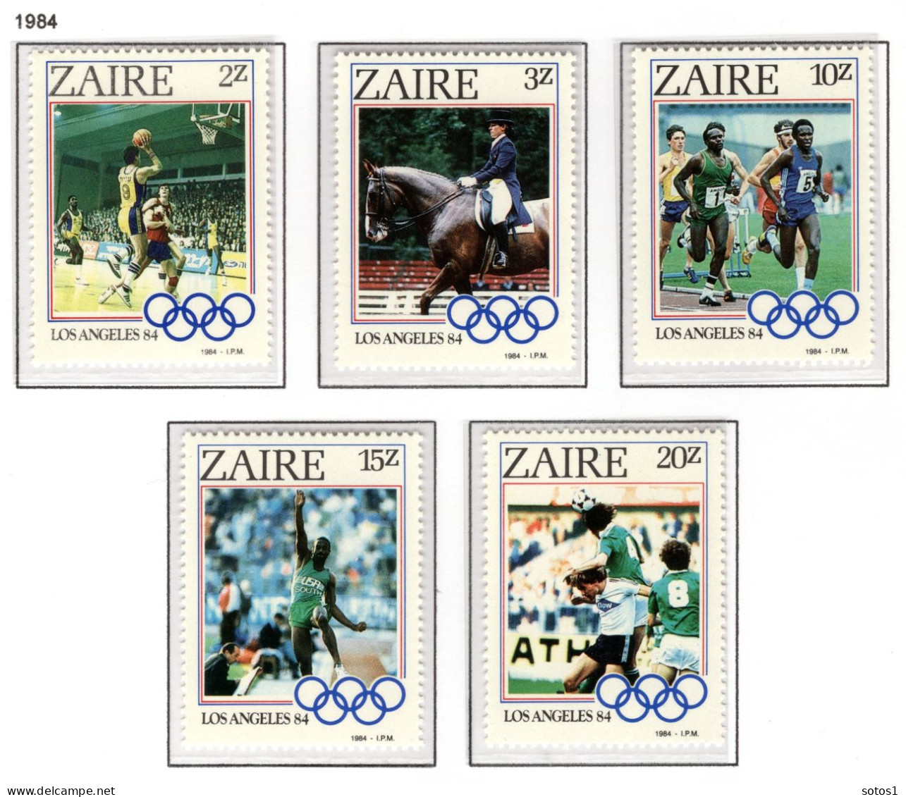 ZAIRE 1239/1243 MNH 1984 - Olympische Spelen In Los Angeles - Neufs