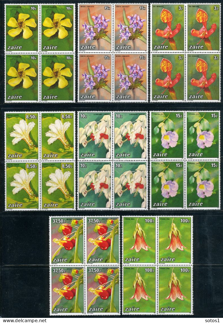 ZAIRE 1231/1238 4 Stuks 1984 - Bloemen Uit Zaïre - Ungebraucht