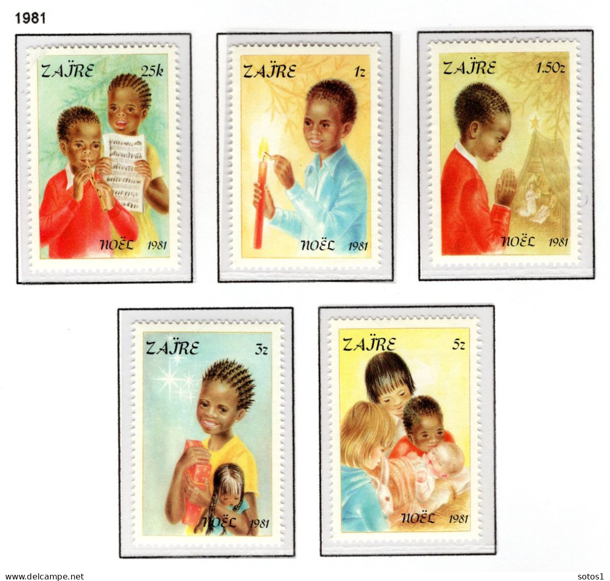 ZAIRE 1118/1122 MNH 1981 - Kerstmis Kindervreugde - Unused Stamps