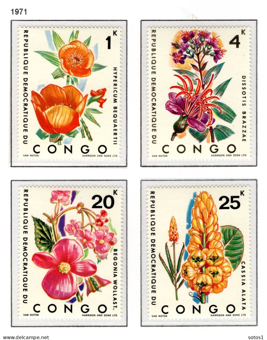 CONGO 778/781 MNH 1971 - Bloemen - Neufs