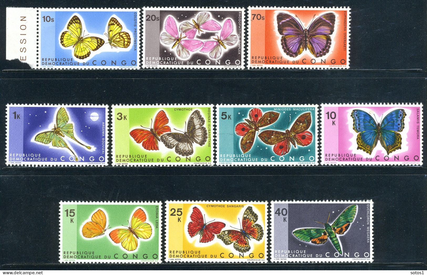 CONGO 763/772 MNH 1971 - Vlinders - Mint/hinged