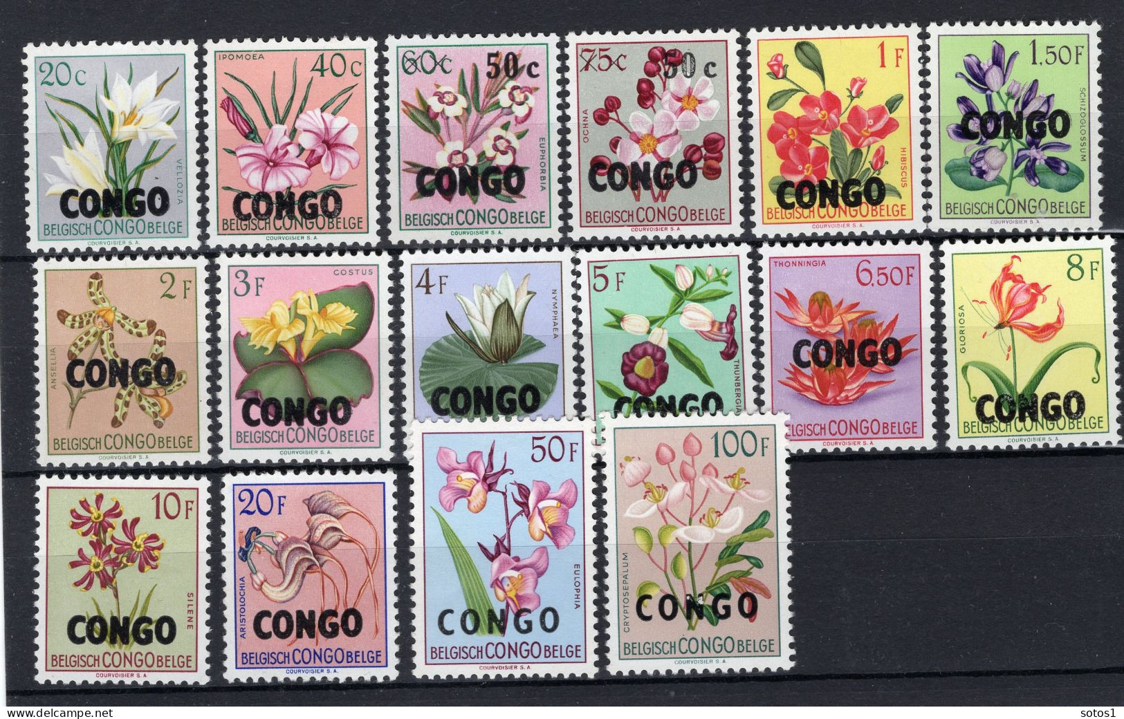 CONGO 384/399 MNH 1960 - Bloemenreeks Opdruk Congo - Other & Unclassified