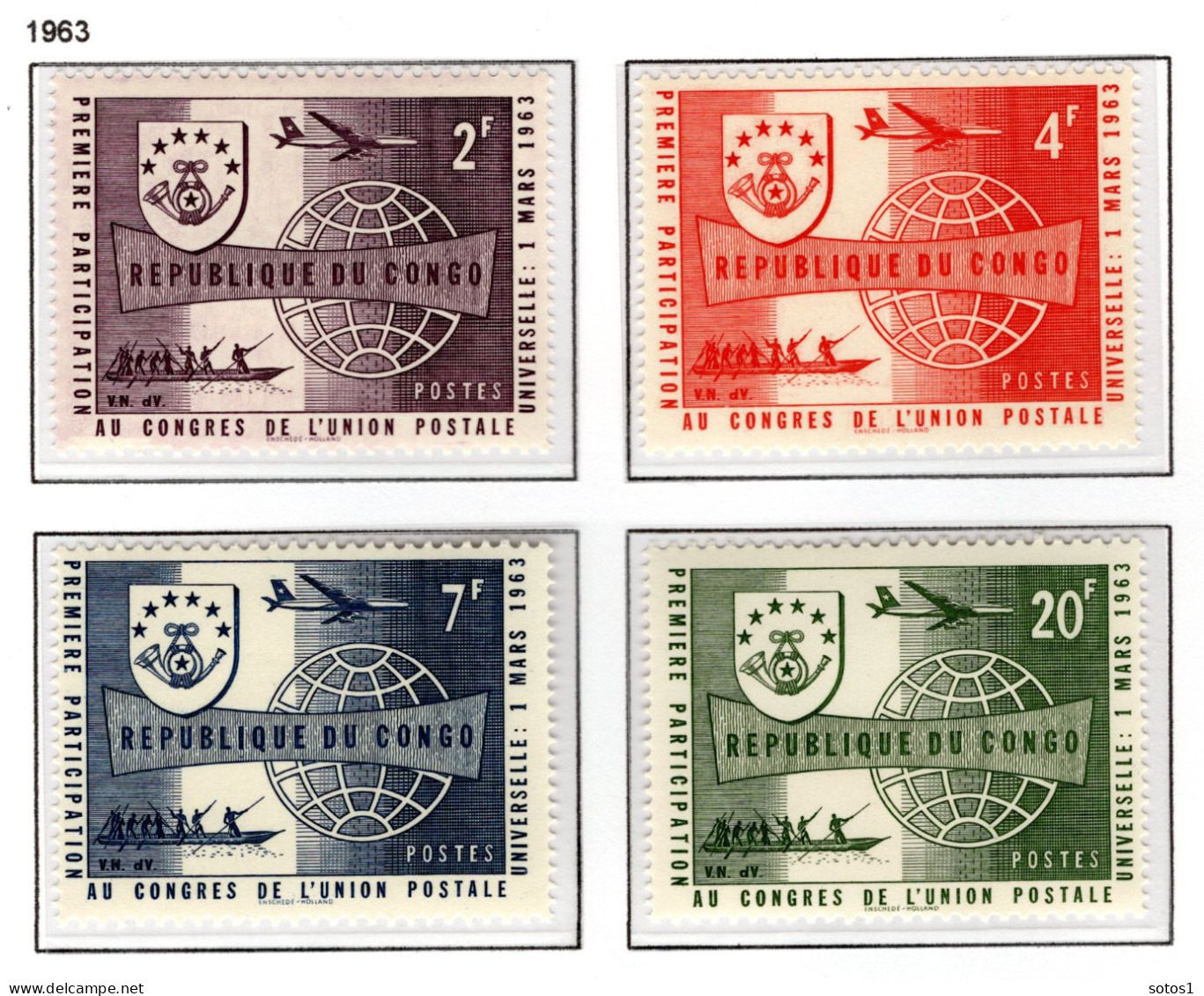 CONGO 473/476 MNH 1963 - Congres U.P.U. 1 Maart 1963 - Other & Unclassified