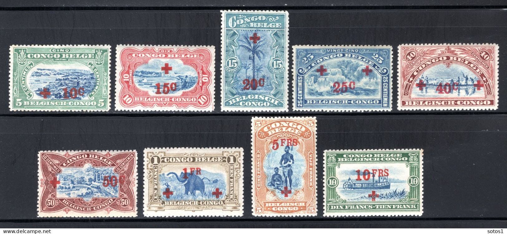 BEL. CONGO 72/80 MNH 1918 - Rode Kruis. Toeslag In Het Rood - Unused Stamps