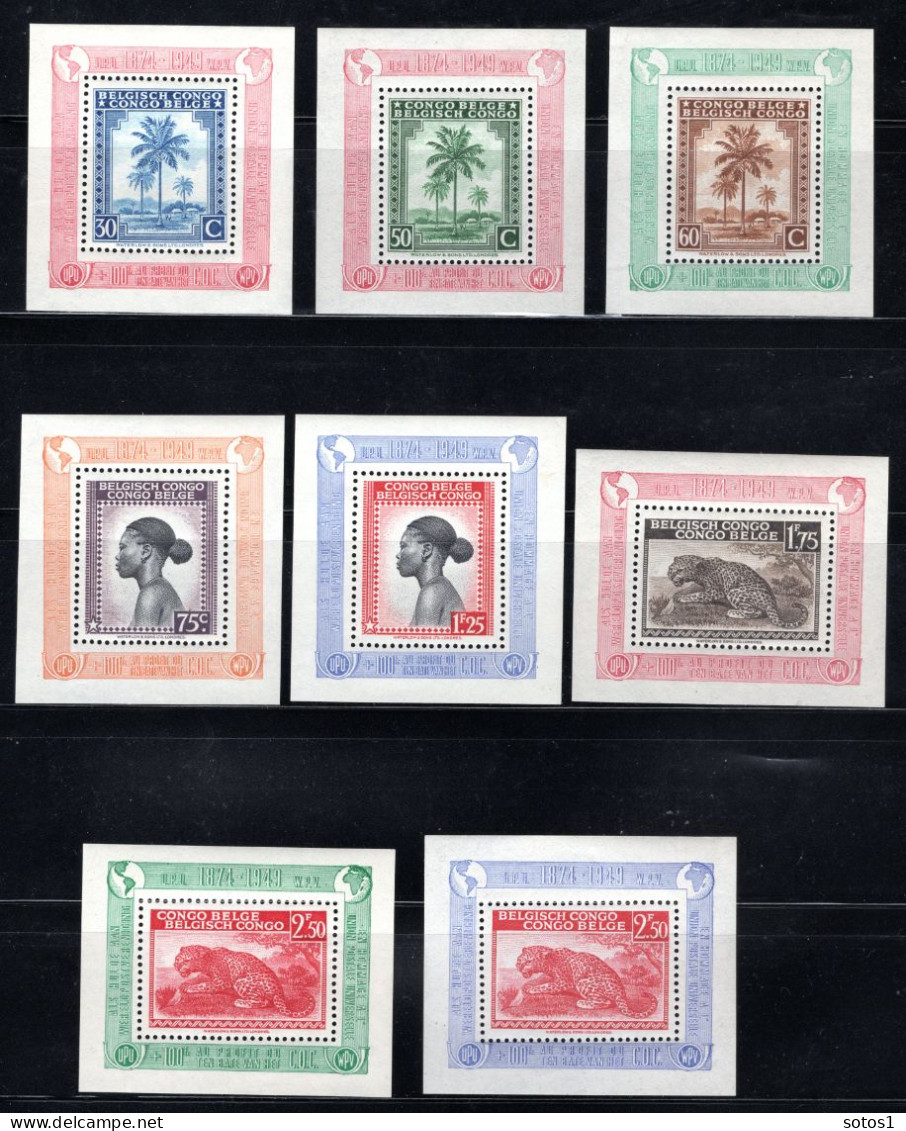 BEL. CONGO BL3A/10A MNH 1949 - Miniatuurblokjes U.P.U. - Ungebraucht