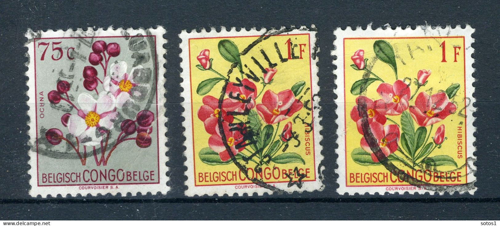 BEL. CONGO 309/310 Gestempeld  1952 - Veelkleurige Bloemen - Gebraucht