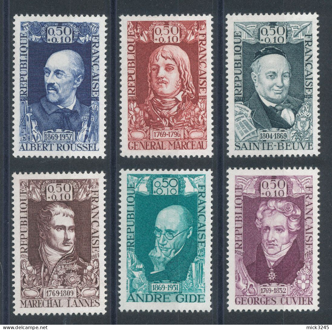 1590** à 1595** Série Des Célébrités - Unused Stamps