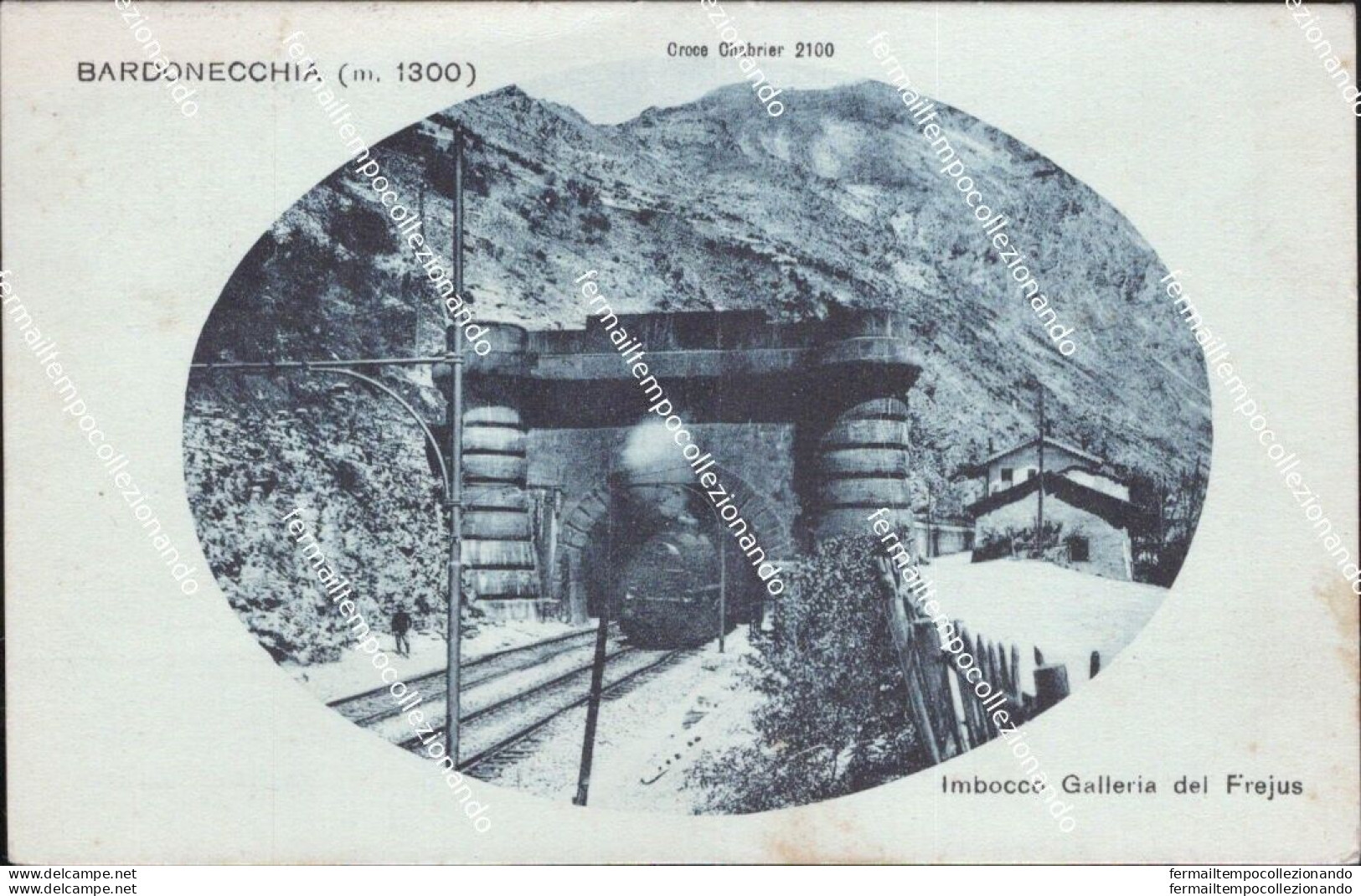 Cm582 Cartolina Bardonecchia Imbocco Galleria Del   Frejus  1921 Torino Piemonte - Andere & Zonder Classificatie