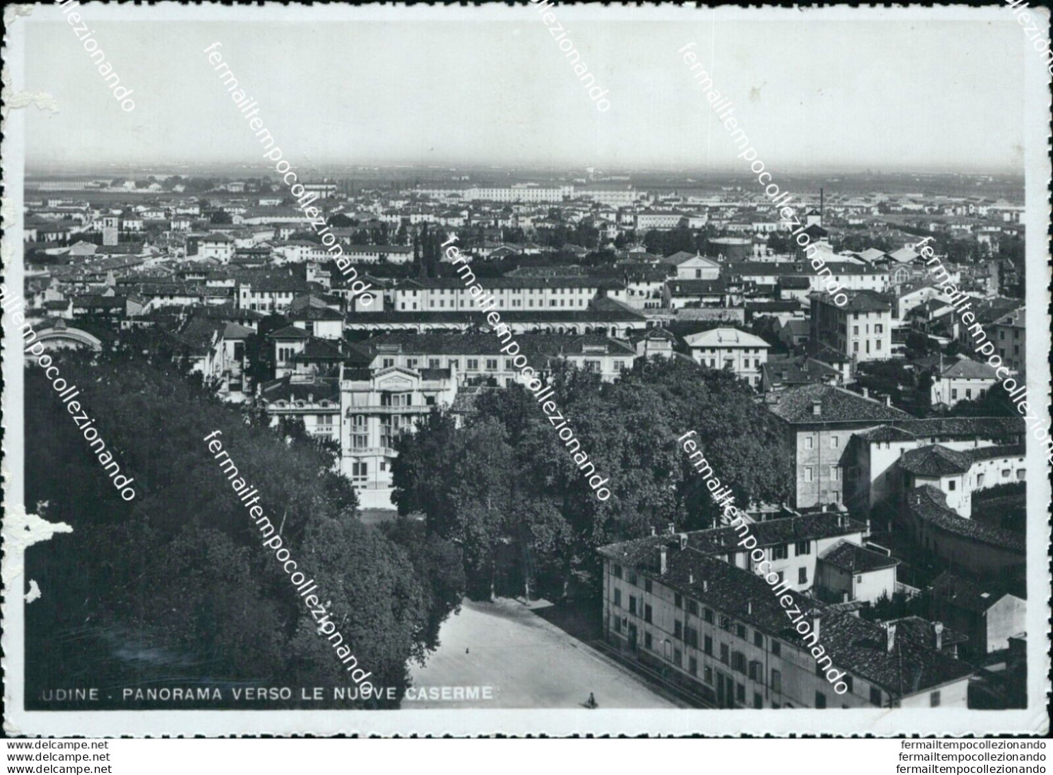 Bu160 Cartolina Udine Citta' 1940 Panorama Verso Le Nuove Caserme - Udine
