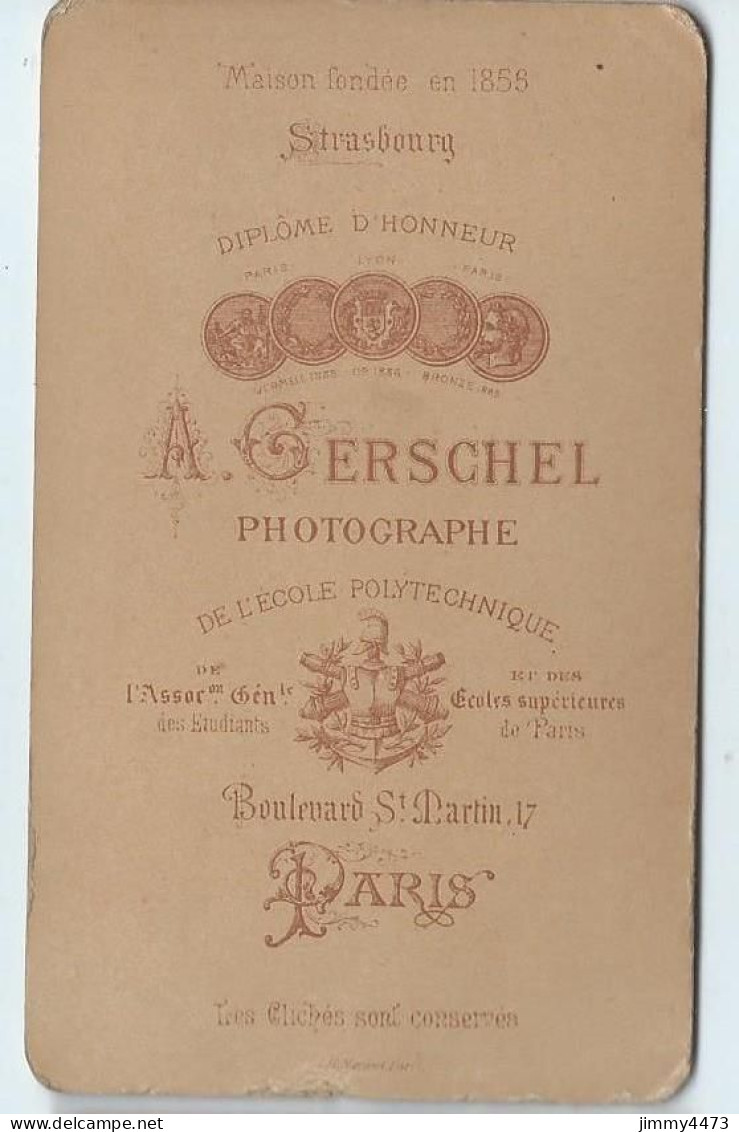 CARTE CDV - Phot. A. Gerschel  Paris - Portrait D'un Homme Barbu, à Identifier - Tirage Aluminé 19 ème - Anciennes (Av. 1900)