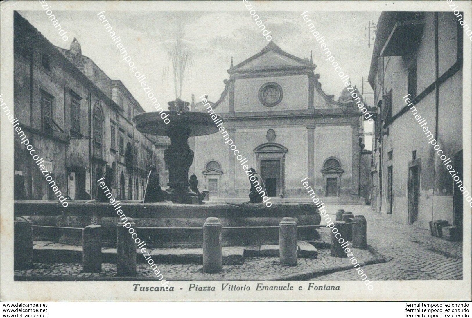 Bg258 Cartolina Tuscania  Piazza Vittorio Emanuele Efontana Provincia Di Viterbo - Viterbo