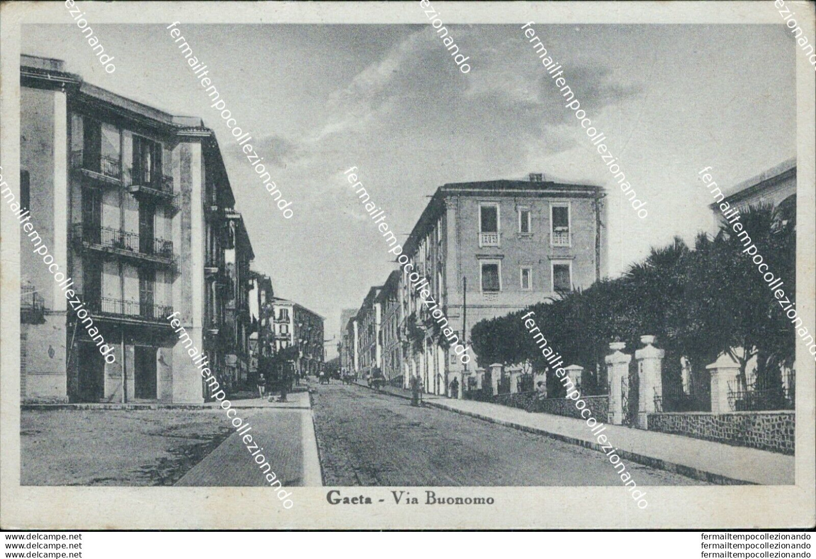 Bf121 Cartolina Gaeta Via Bonomo 1943 Provincia Di Latina Leggermente Scollata - Latina