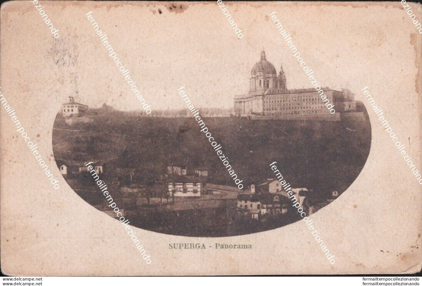 Cm594 Cartolina Superga Panorama Torino Piemonte - Sonstige & Ohne Zuordnung