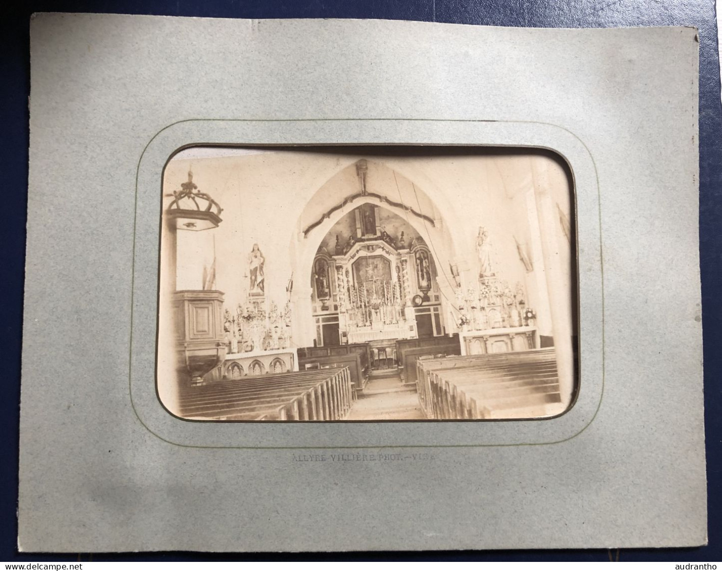 Photographie Ancienne Intérieur D'une église à Identifier - Photographe ALLYRE VILLIERE à Vire - Places