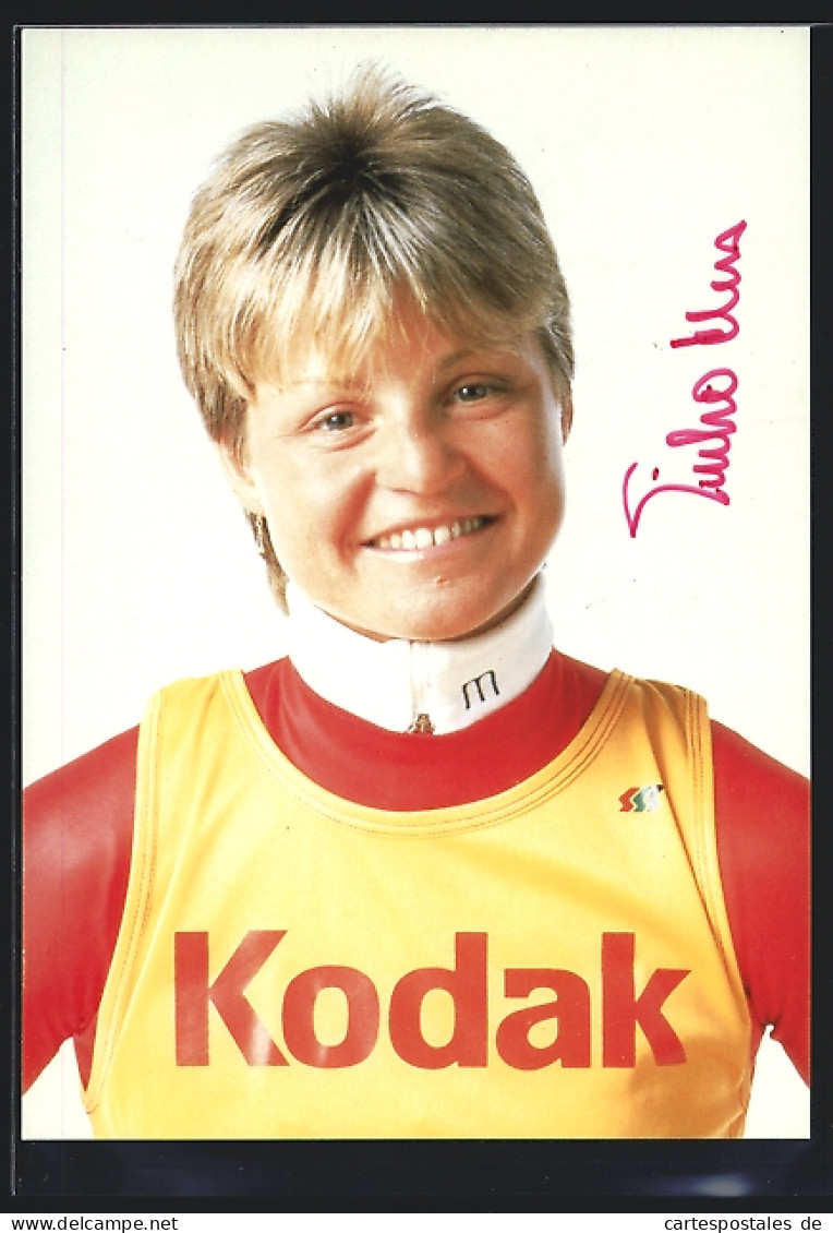 AK Skisportlerin Erika Hess, Portrait, Autograph  - Wintersport