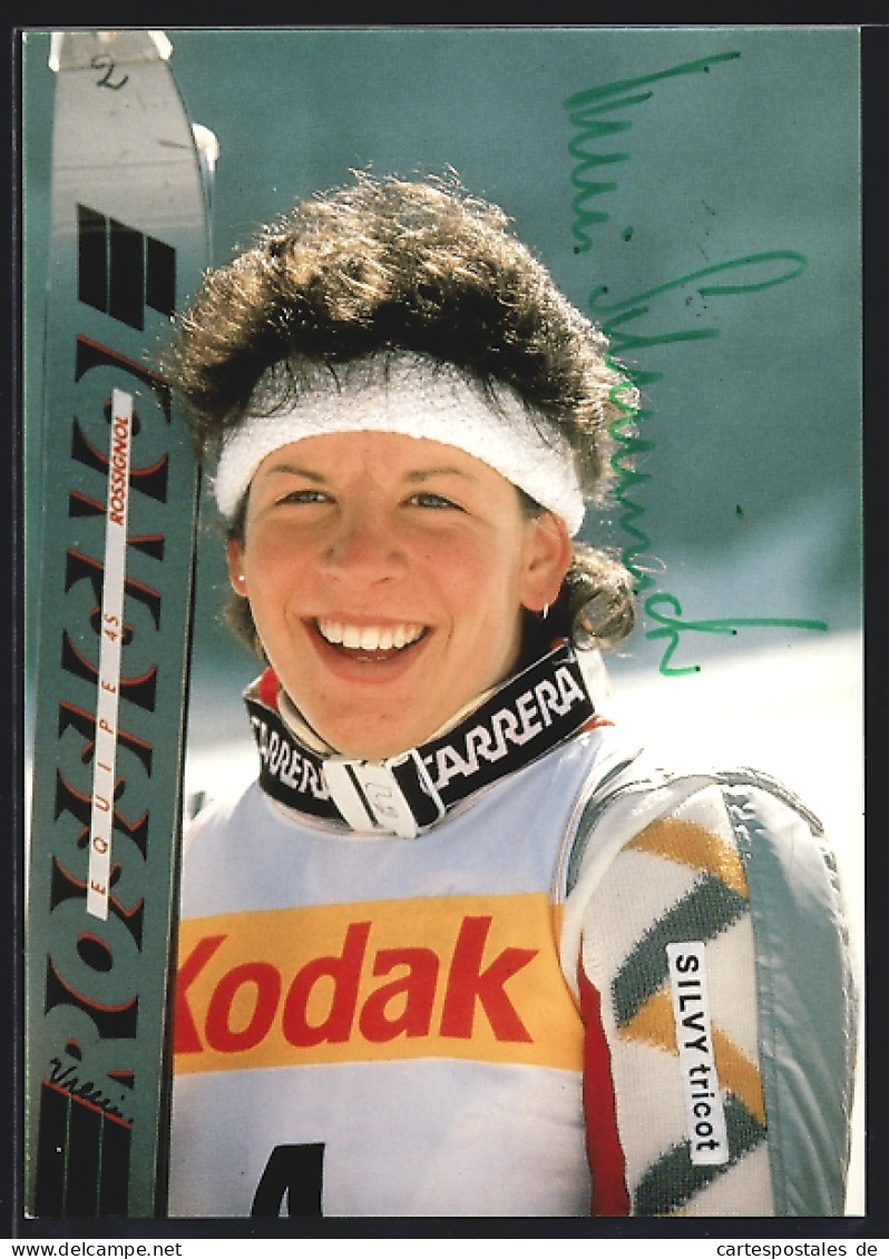 AK Skisportlerin Vreni Schneider, Portrait, Autograph  - Wintersport