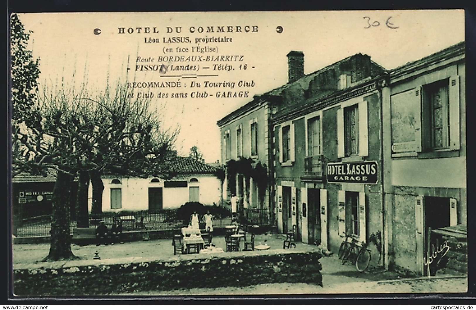 CPA Pissot, Hotel Du Commerce, Route Bordeaux-Biarritz  - Other & Unclassified