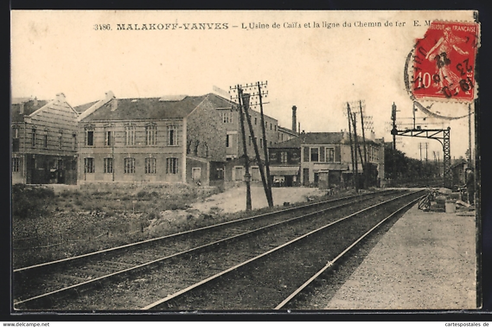 CPA Malakoff-Vanves, L`Usine De Caifa Et La Ligne Du Chemin De Fer  - Vanves