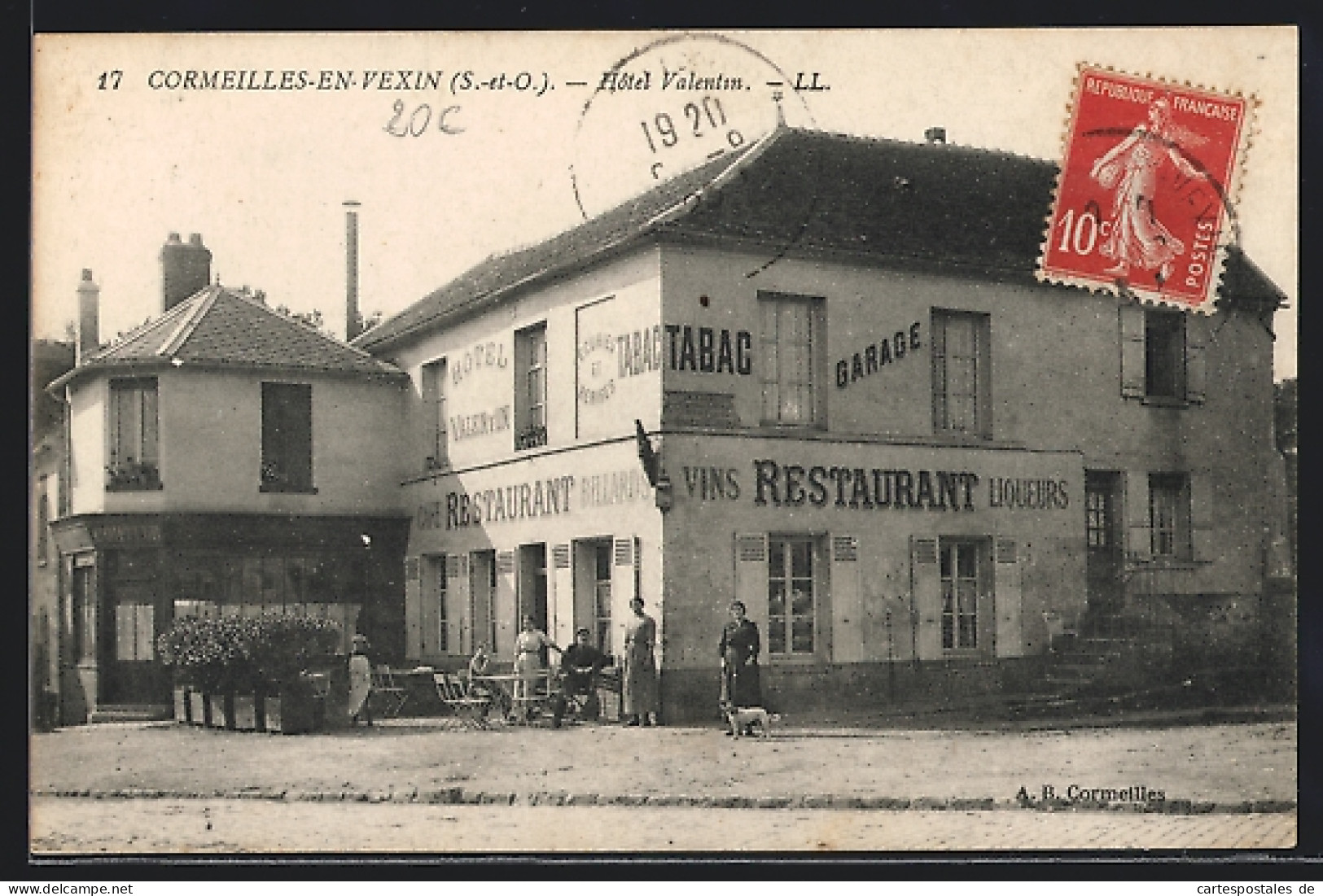 CPA Cormeilles-en-Vexin, Hôtel Valentin, Restaurant  - Autres & Non Classés