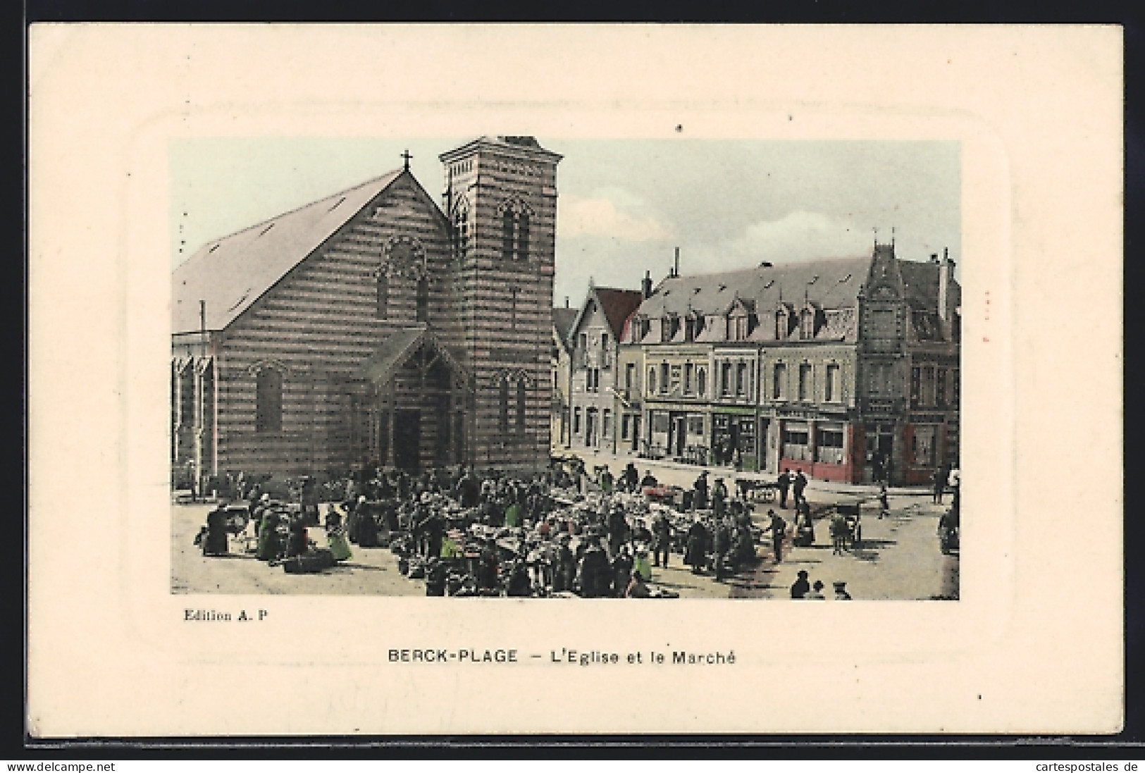 CPA Berck-Plage, L'Eglise Et Le Marché  - Berck