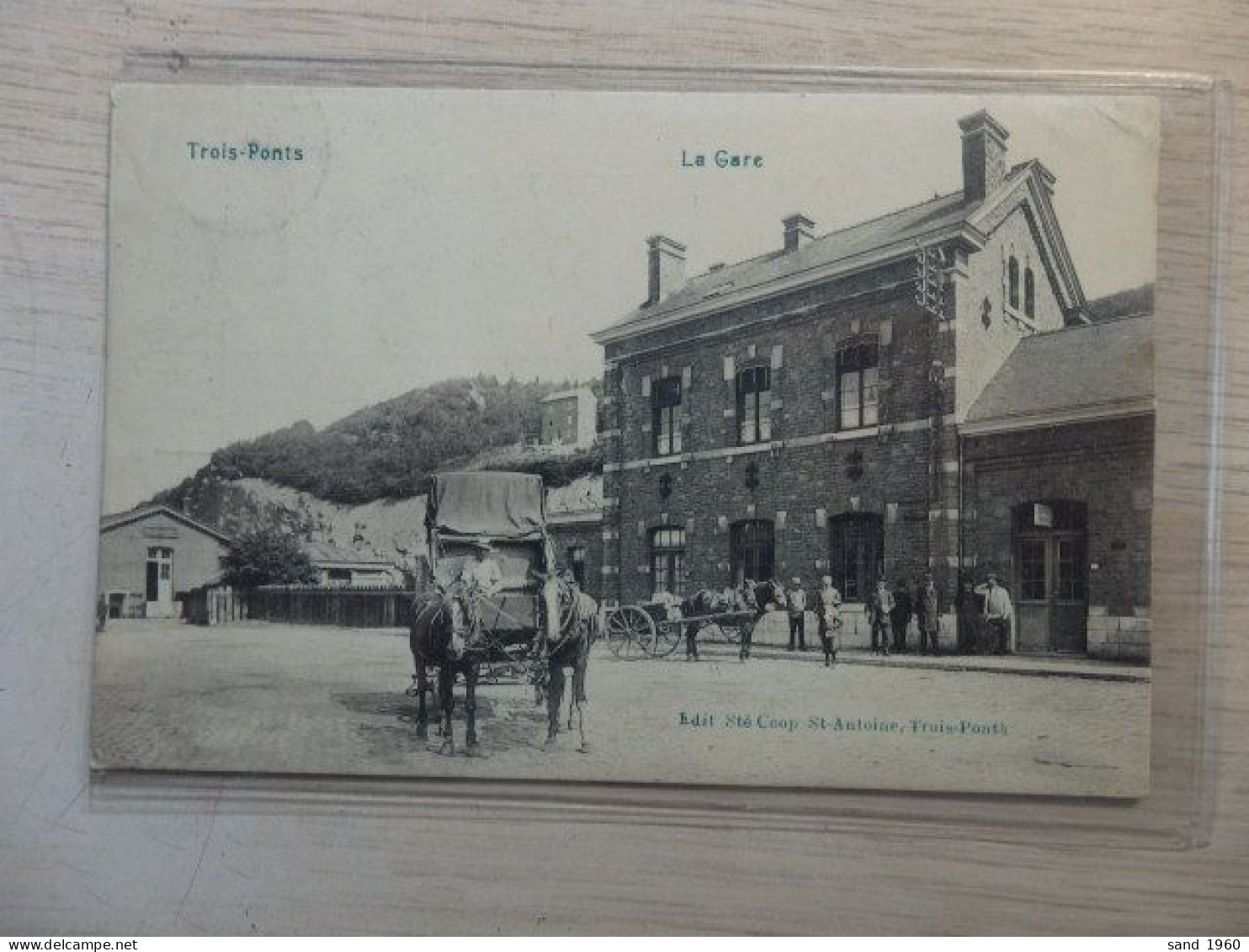 Trois-Ponts - La Gare- Attelage - Circulé :1910 - Pli Au Dos De La Carte, Ne Se Voit Pas Devant, Voir 2 Scans - Trois-Ponts