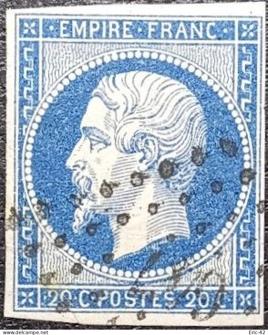 N°14Aa Napoléon 20c Bleu Foncé. Oblitéré Losange PC N°647 Castres  (Castres-sur-l'Agout) - 1853-1860 Napoleon III