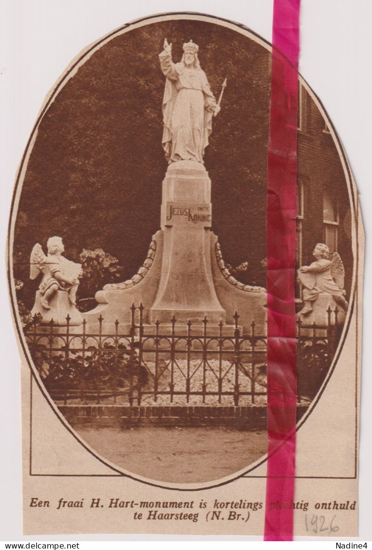 Haarsteeg - Onthulling H. Hart Monument  - Orig. Knipsel Coupure Tijdschrift Magazine - 1926 - Ohne Zuordnung