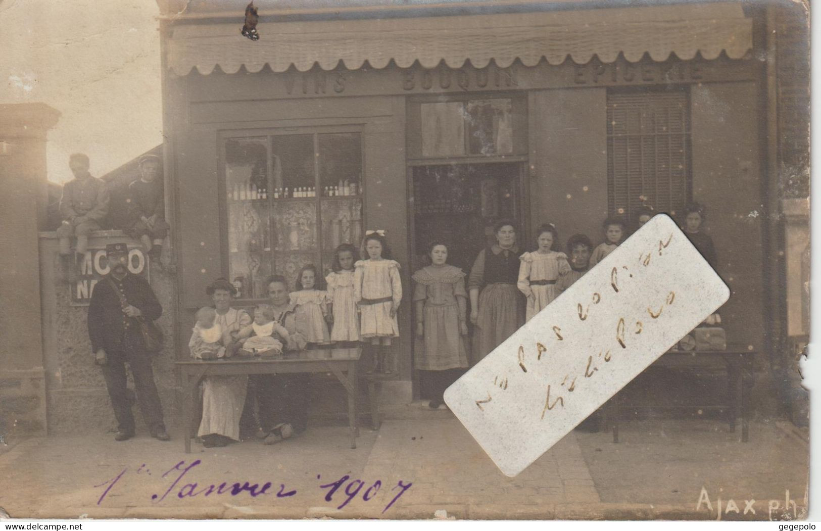 DRAVEIL  - Vins - Epicerie Bouquin En 1907 ( Carte Photo ) - Draveil