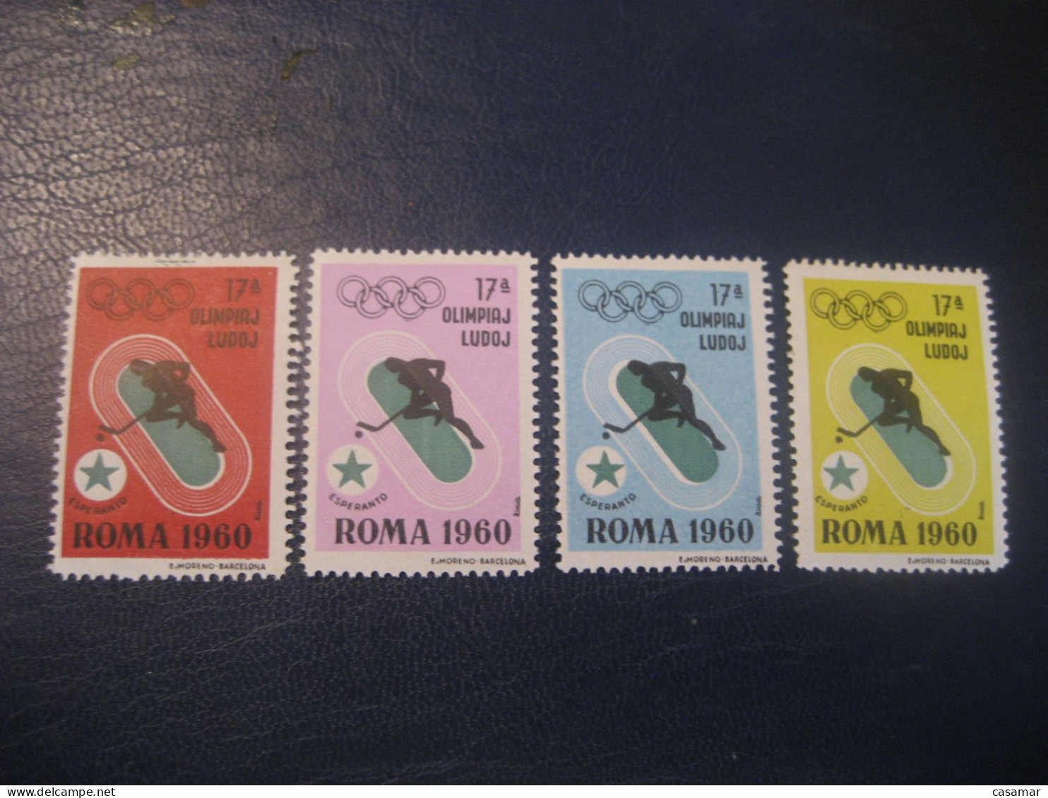 ROMA 1960 Ice Hockey Sur Glace Olympic Games Olympics Esperanto 4 Poster Stamp Vignette ITALY Spain Label - Eishockey
