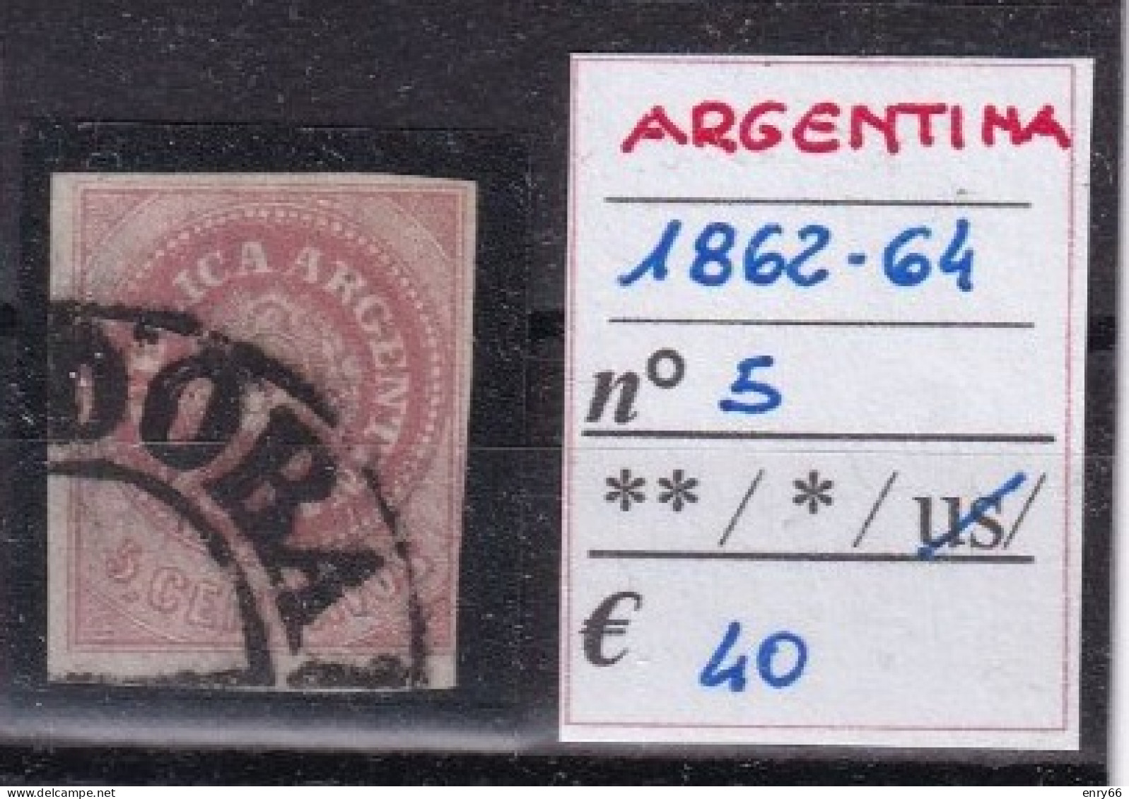 ARGENTINA 1862-64 N°5 USED - Neufs