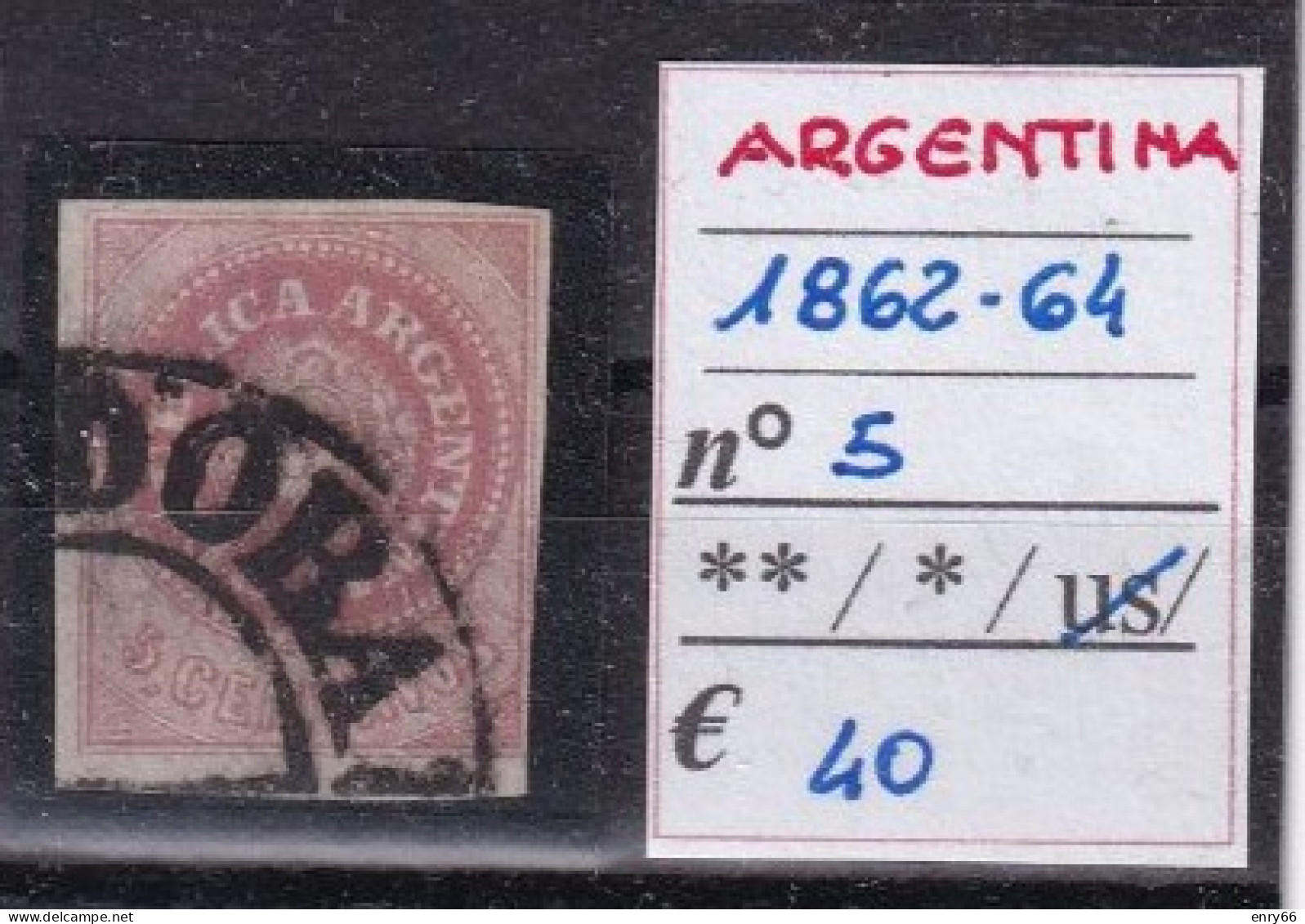 ARGENTINA 1862-64 N°5 USED - Unused Stamps