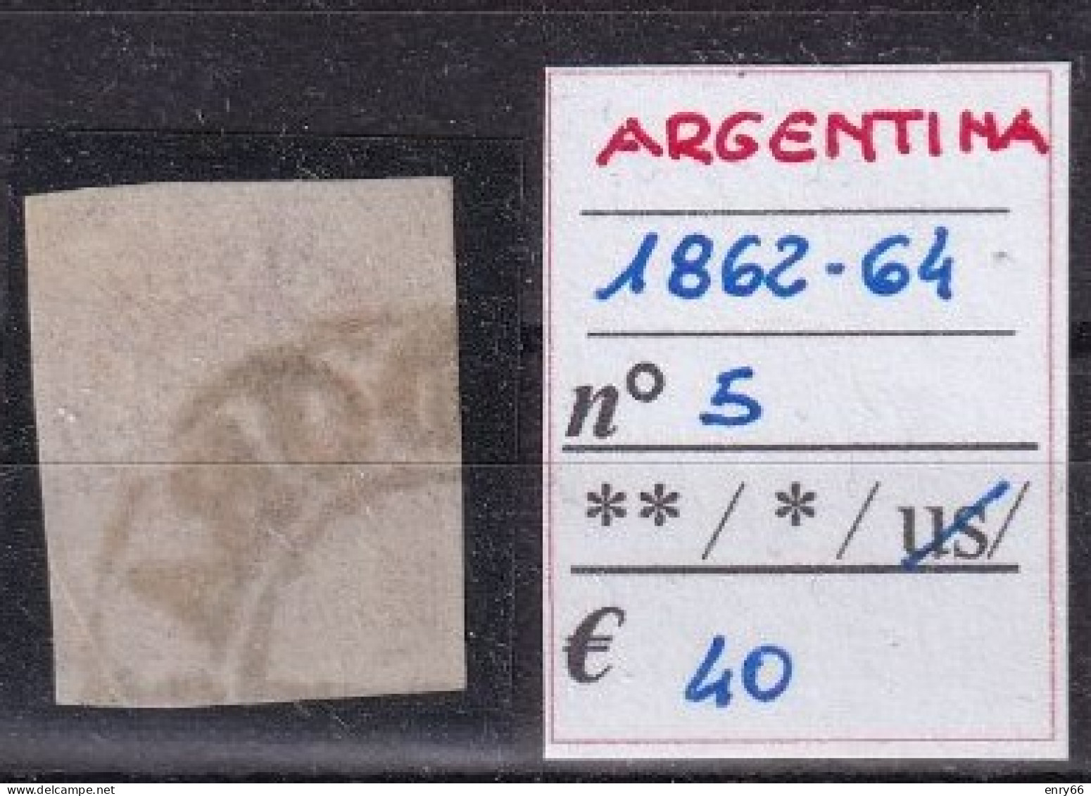 ARGENTINA 1862-64 N°5 USED - Neufs