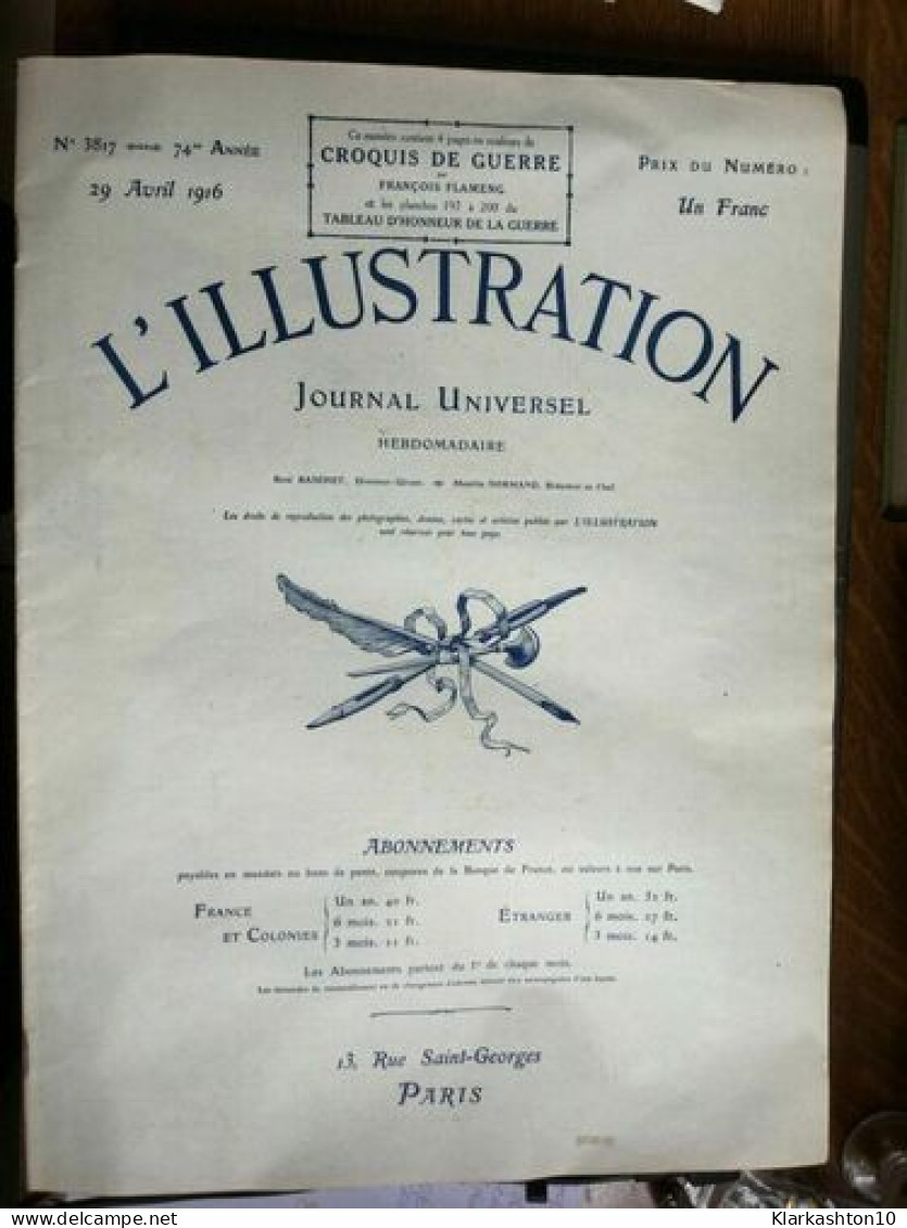 L'illustration Journal Universel N 3817 74 Année 29 Avril 1916 - Autres & Non Classés