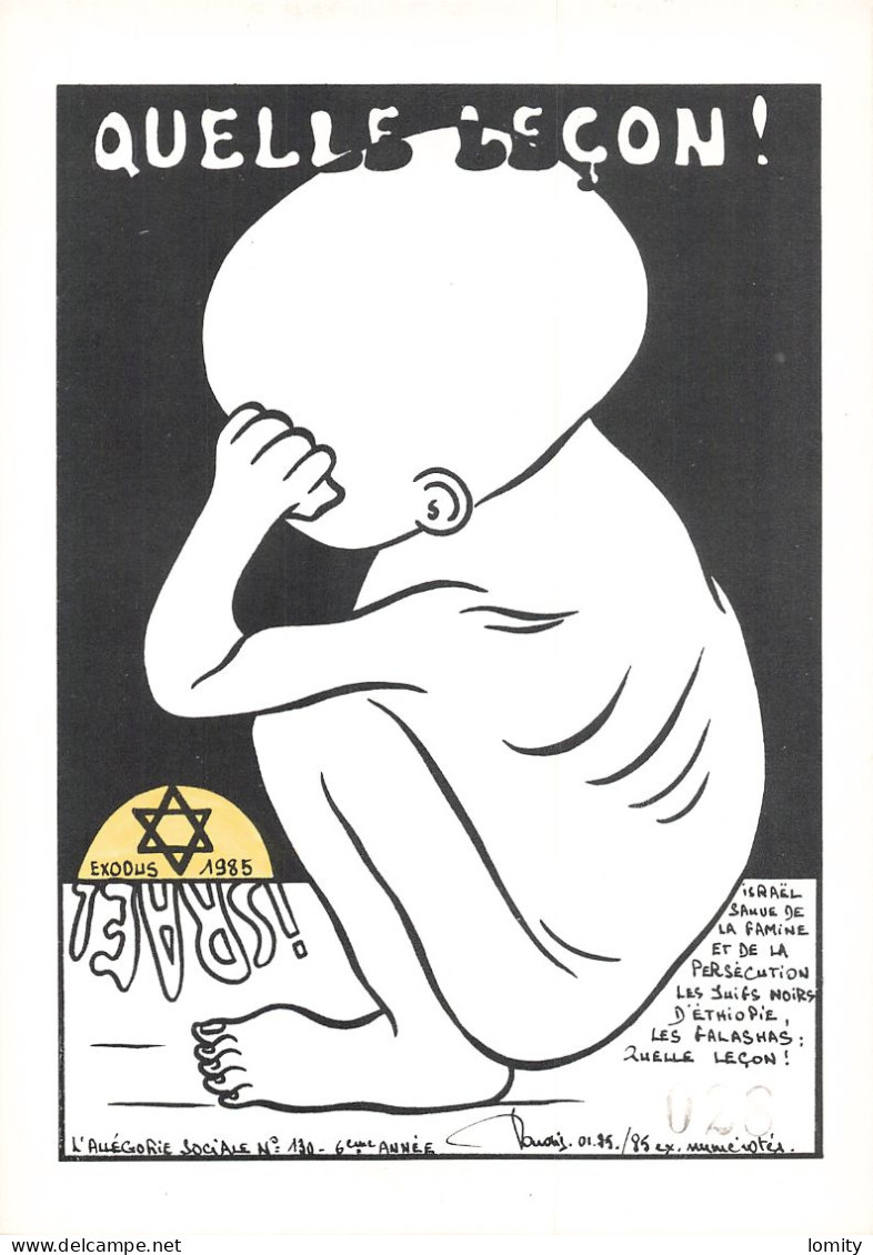 Lardie Allégorie Sociale N°130 Quelle Leçon Israel Famine Juifs Noirs Ethiopie Falasha Illustration Illustrateur - Lardie