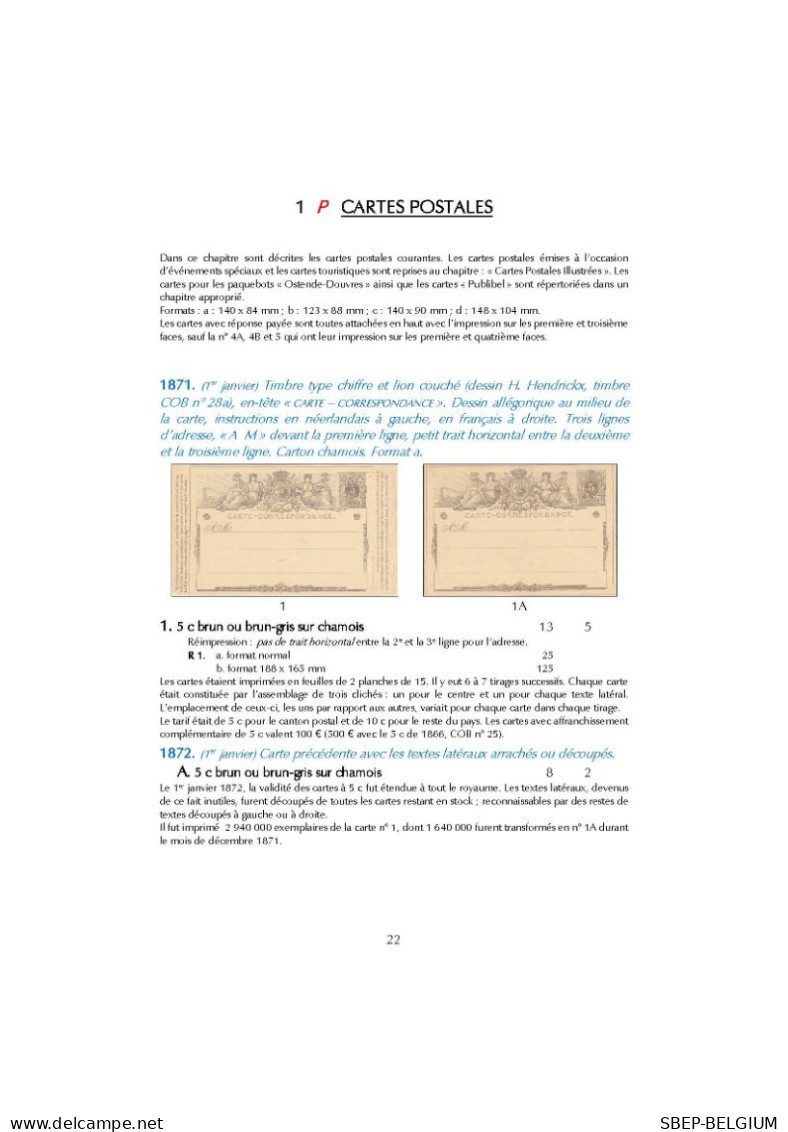 NOUVEAUX Catalogue 2024 :  " Les ENTIERS POSTAUX De BELGIQUE " - Bélgica