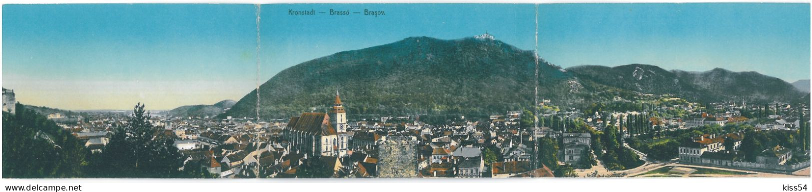 RO 86 - 12423 BRASOV, Romania, Panorama - 3 Old Postcards - Used - 1916 - Romania