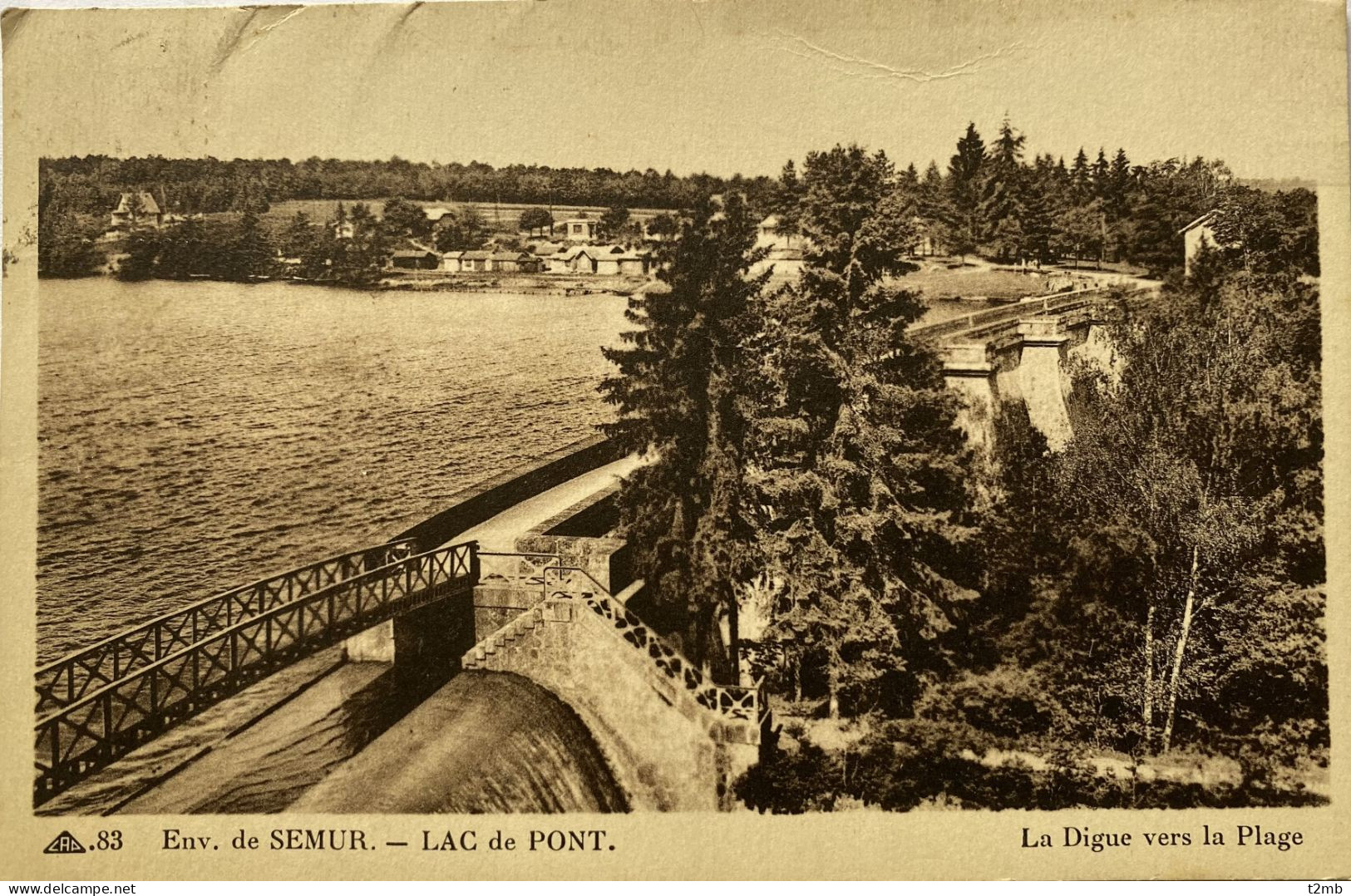 CPA (Côte D'Or). Env. De SEMUR, Lac De PONT. La Digue Vers La Plage (n°83) - Semur