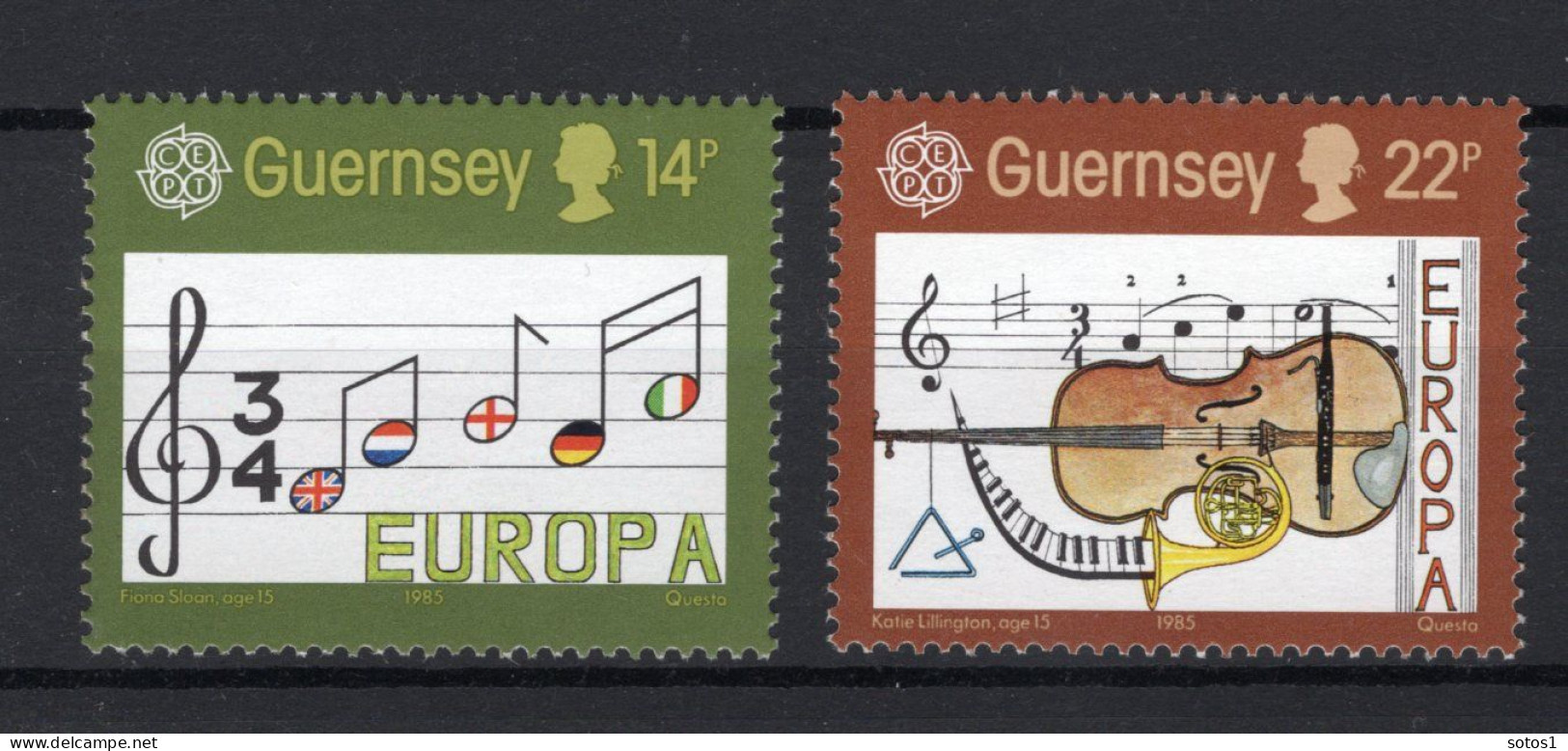 (B) Guernsey CEPT 322/323 MNH - 1985 -1 - 1985