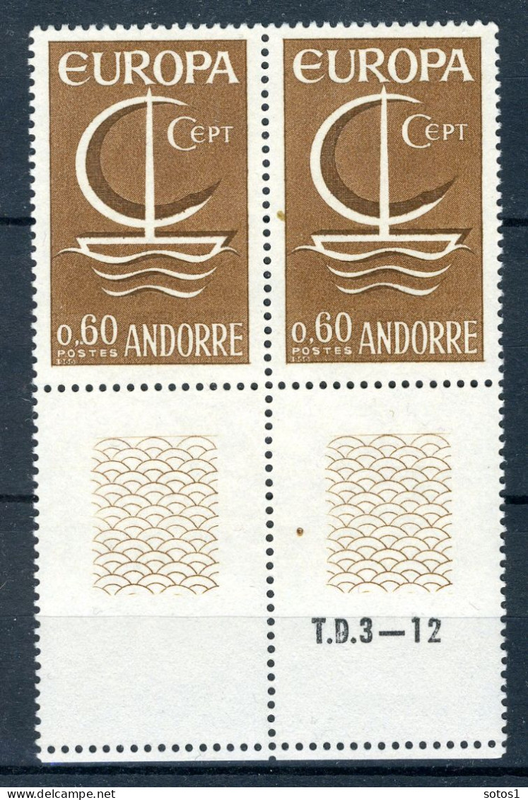 (B) Andorra (Franse Post) CEPT 198 (2 St) MNH - 1966 - 1966